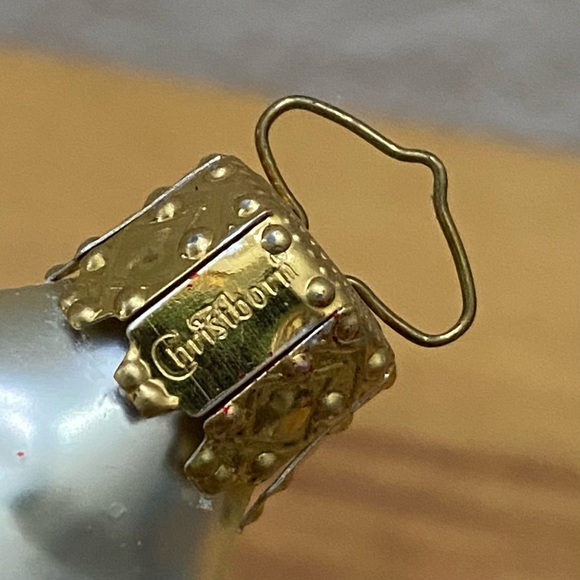 Vintage Christborn White Cat with Red Bow Hand Blown Glass Christmas Ornament - Picture 4 of 15